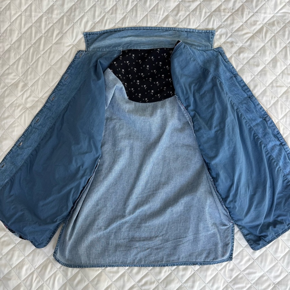 Vintage Patchwork Denim Jacket – Handmade Quilt Style 🧵 M–L - Picture 10 of 15